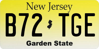 NJ license plate B72TGE
