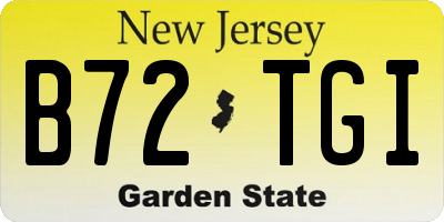 NJ license plate B72TGI