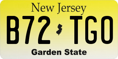 NJ license plate B72TGO