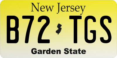 NJ license plate B72TGS