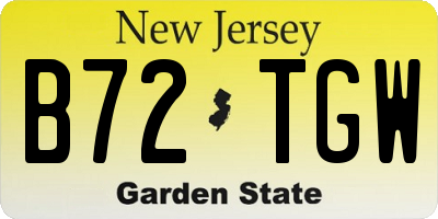 NJ license plate B72TGW