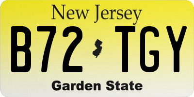 NJ license plate B72TGY