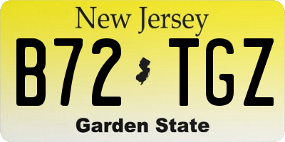 NJ license plate B72TGZ