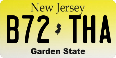 NJ license plate B72THA