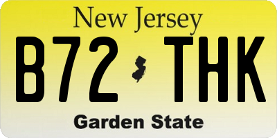 NJ license plate B72THK