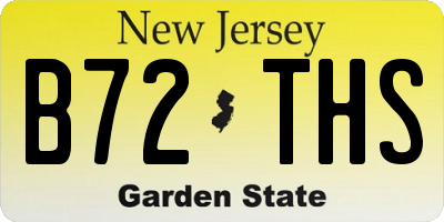 NJ license plate B72THS