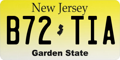 NJ license plate B72TIA