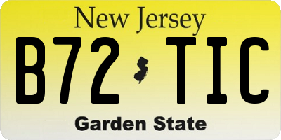 NJ license plate B72TIC