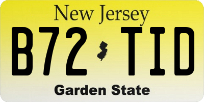 NJ license plate B72TID