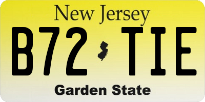 NJ license plate B72TIE