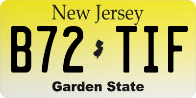 NJ license plate B72TIF