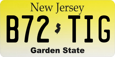 NJ license plate B72TIG