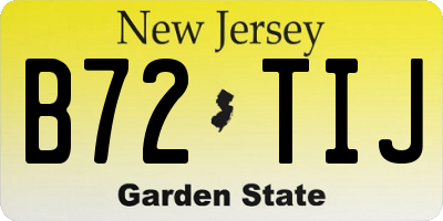 NJ license plate B72TIJ