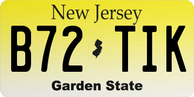 NJ license plate B72TIK