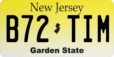 NJ license plate B72TIM