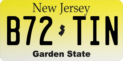 NJ license plate B72TIN