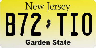 NJ license plate B72TIO