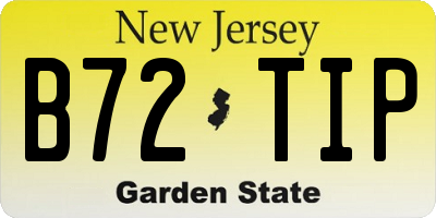 NJ license plate B72TIP