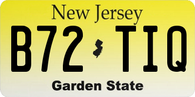 NJ license plate B72TIQ