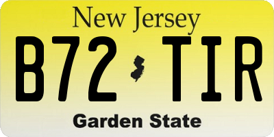 NJ license plate B72TIR