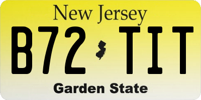 NJ license plate B72TIT