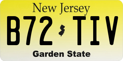 NJ license plate B72TIV