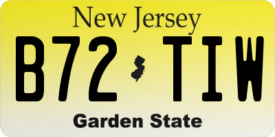 NJ license plate B72TIW