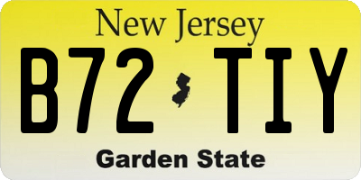 NJ license plate B72TIY