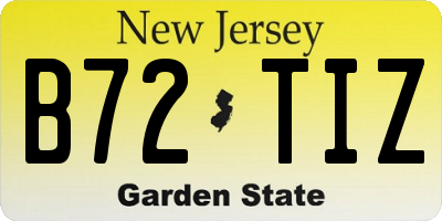 NJ license plate B72TIZ