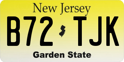 NJ license plate B72TJK