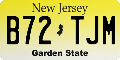 NJ license plate B72TJM