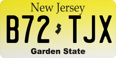 NJ license plate B72TJX
