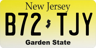 NJ license plate B72TJY
