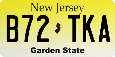 NJ license plate B72TKA
