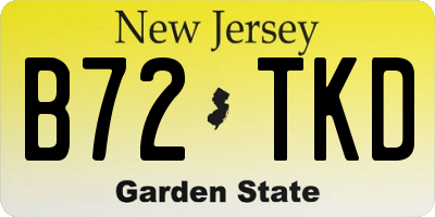 NJ license plate B72TKD