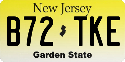 NJ license plate B72TKE