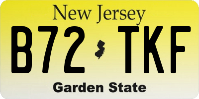 NJ license plate B72TKF
