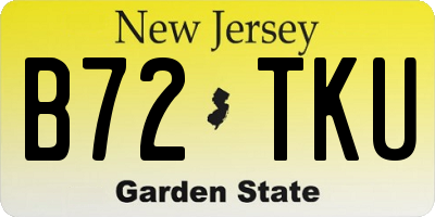 NJ license plate B72TKU