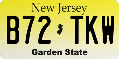 NJ license plate B72TKW