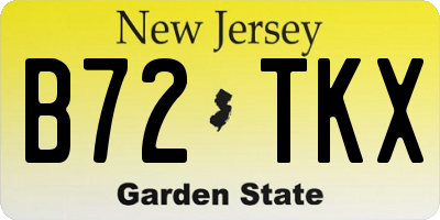 NJ license plate B72TKX