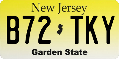 NJ license plate B72TKY
