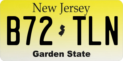 NJ license plate B72TLN