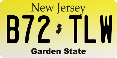 NJ license plate B72TLW