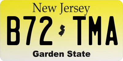 NJ license plate B72TMA