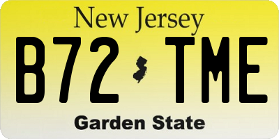 NJ license plate B72TME