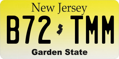 NJ license plate B72TMM