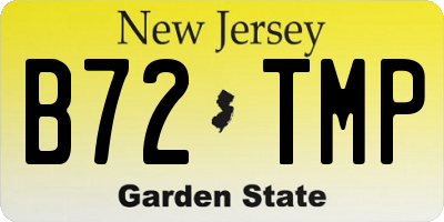 NJ license plate B72TMP