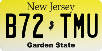 NJ license plate B72TMU