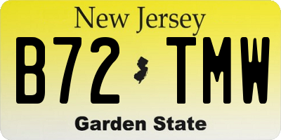 NJ license plate B72TMW