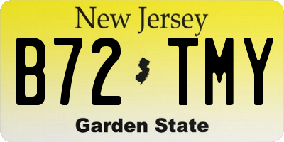 NJ license plate B72TMY